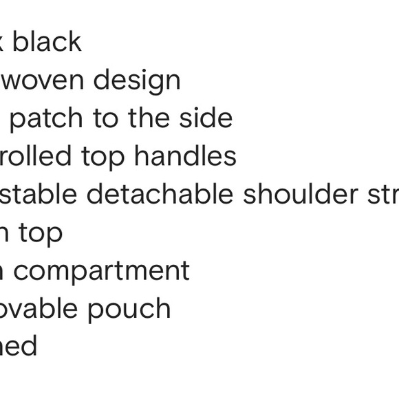 Naghedi black cross body tote with removable strap and matching pouch. - Picture 9 of 11